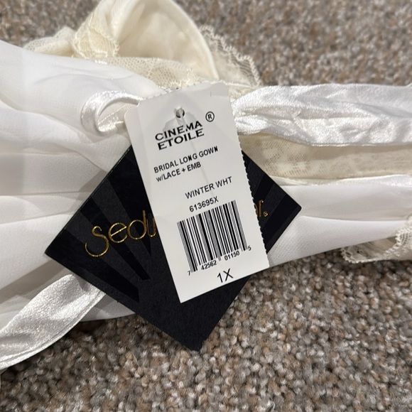 NWT! Seductivewear by Cinema Etoile Elegant White Lace-Trimmed Full-Length Slip - Picture 12 of 12